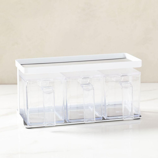 Salt + Sugar Containers with Rack, Set of 3