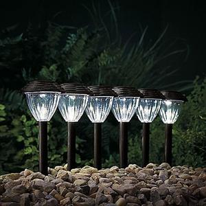 Solar Pathway Lights in Black (Set of 6)