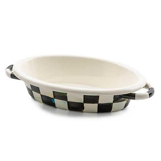 MacKenzie-Childs Courtly Check Enamel Oval Gratin Dish-Small