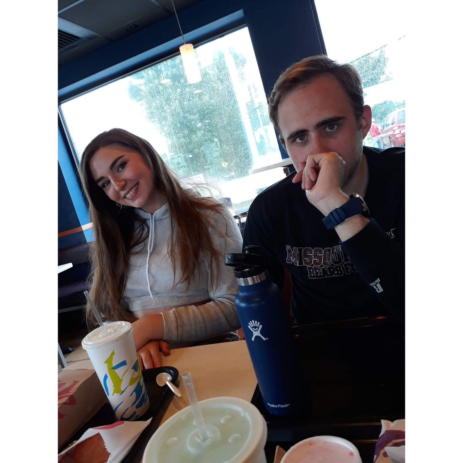 Lunch at Missouri State's legendary Taco Bell before we were even together. This was probably after an acting class where Adam wowed everyone and Abbie... scraped by.