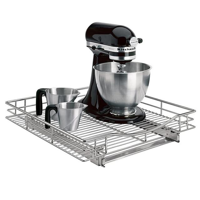 Lynk Professional 402021 Pull Out Under Cabinet Organizer Sliding Shelf, 20" W x 21" D, Chrome