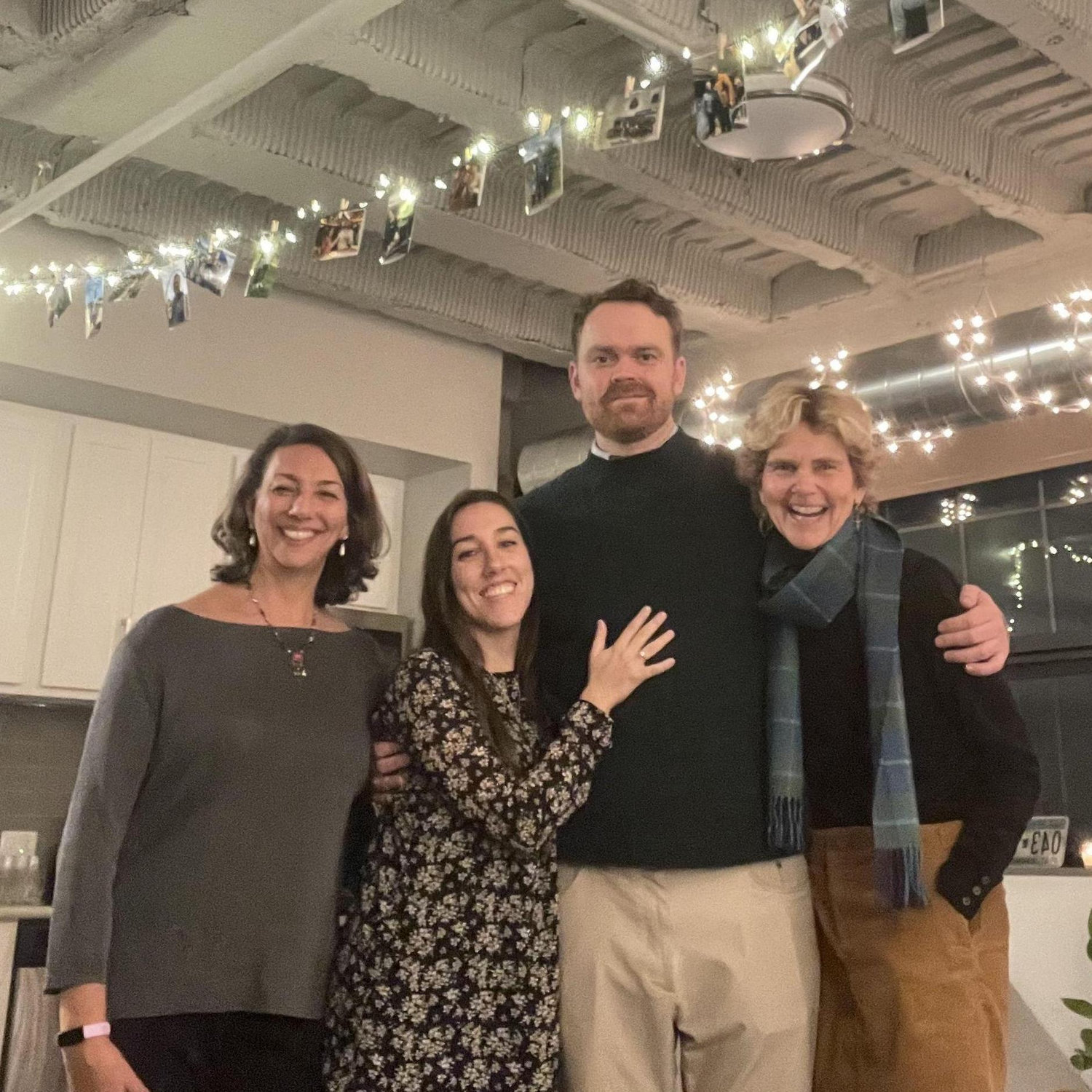 A post engagement surprise party with both of our moms!