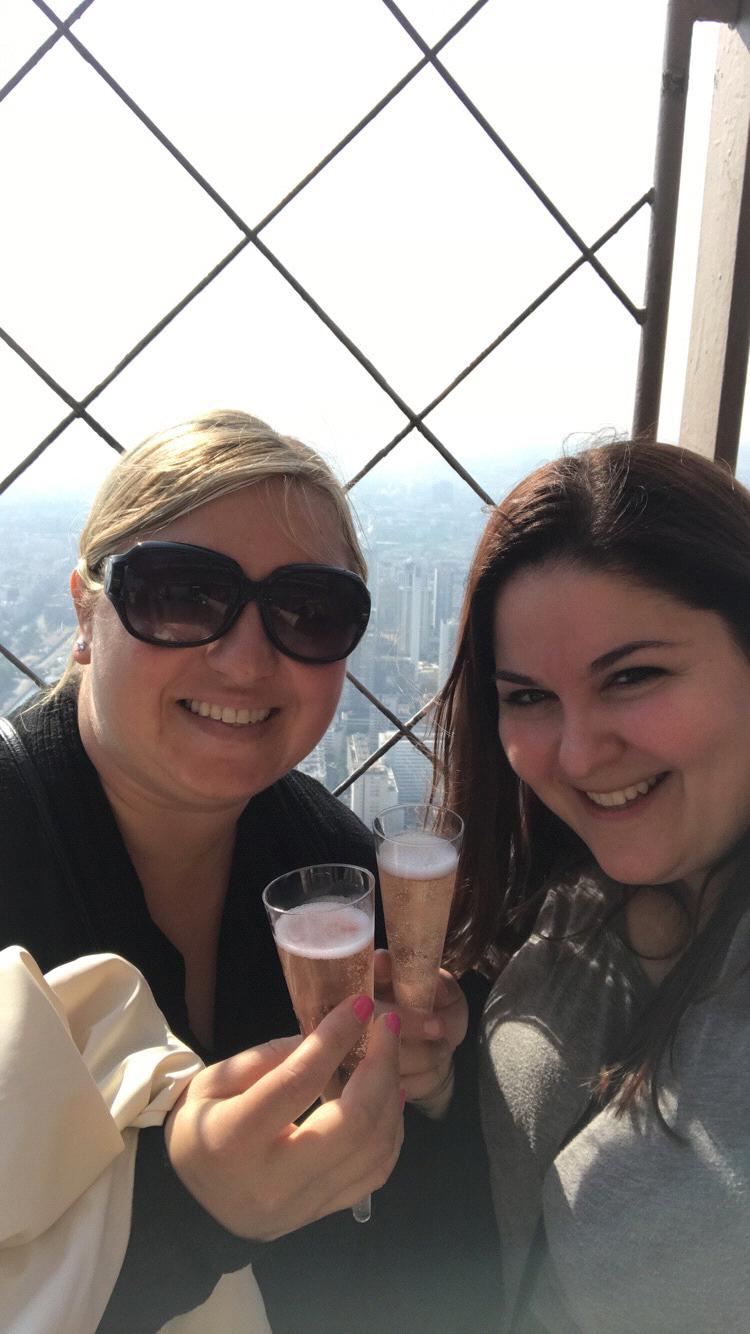 Cheers from the top of the Eiffel Tower