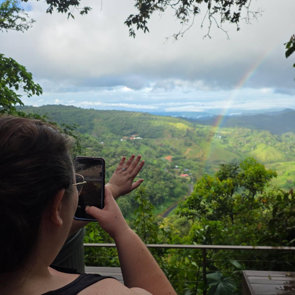 First picture of my ring, in front of the proposal rainbow 🌈