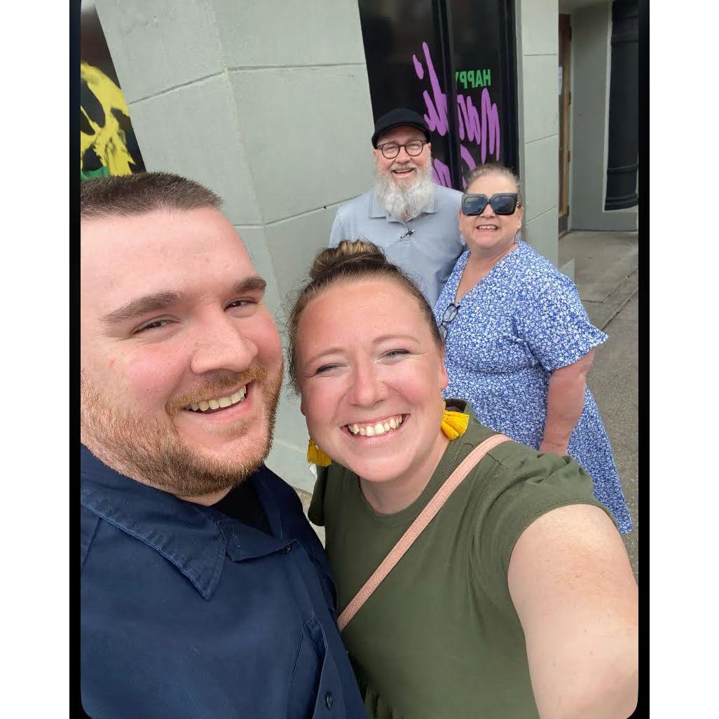 Exploring downtown Mobile with Kat's family