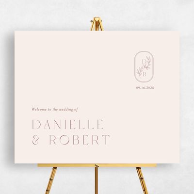 Linen, Beige Wedding Sign - Copan Landscape