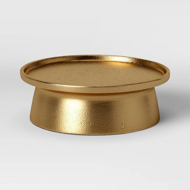 2" x 7" Aluminum Pillar Candle Holder Gold - Threshold™