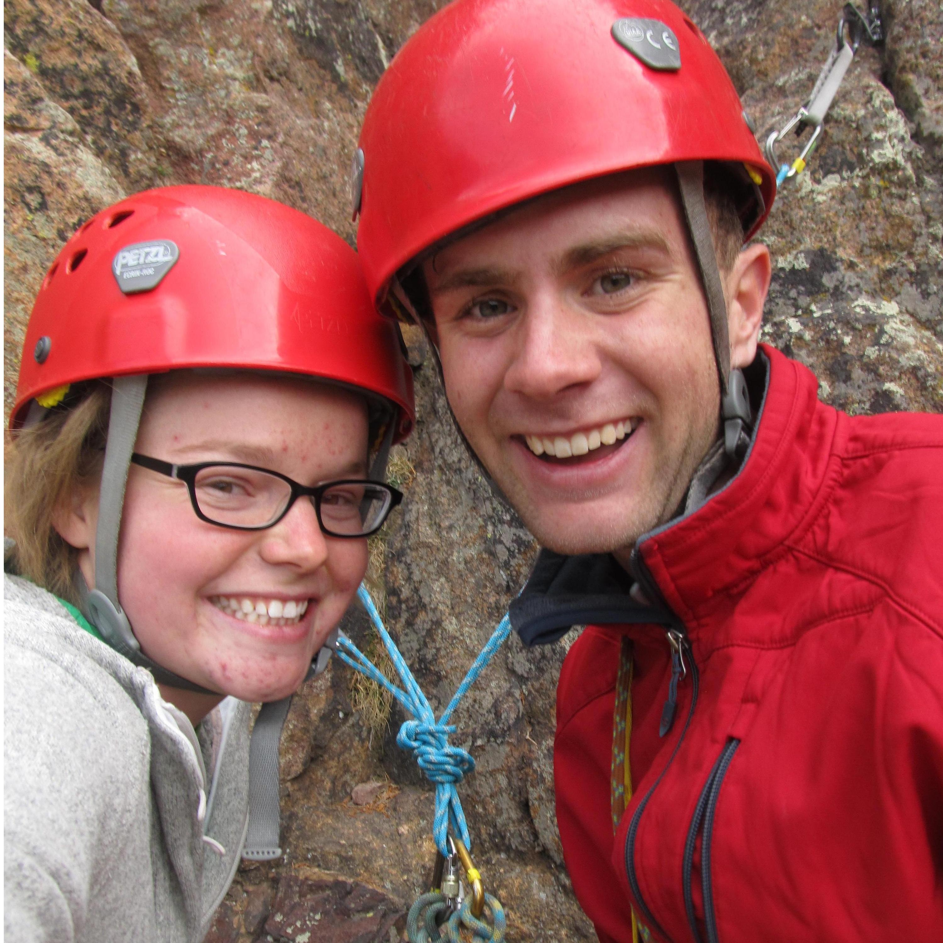 Their 2nd first date in 2012: Climbing in ElDo Canyon.