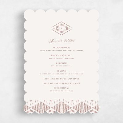 Brown Scalloped Wedding Program - Wellington