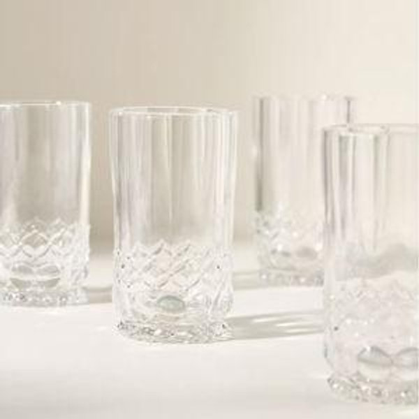 Savannah Tumbler Glasses, Set of 4, Clear