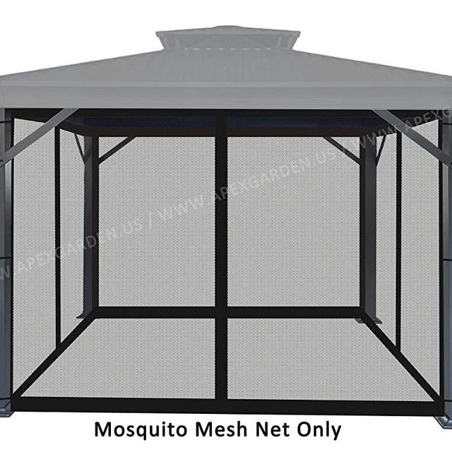 APEX GARDEN Universal 10' x 10' Gazebo Replacement Mosquito Netting (Mosquito Net Only, Size: 10 ft x 10 ft) (Black)