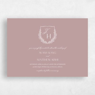 Dusty Rose, Pink Wedding Invitation - Oakdale Landscape