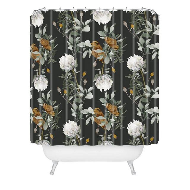 Iveta Abolina Helaine Night Shower Curtain Black - Deny Designs