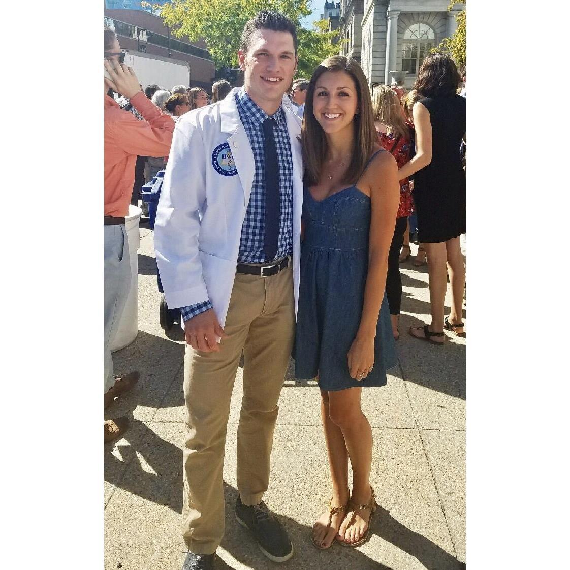 Danny's White Coat Ceremony back in his first year of medical school