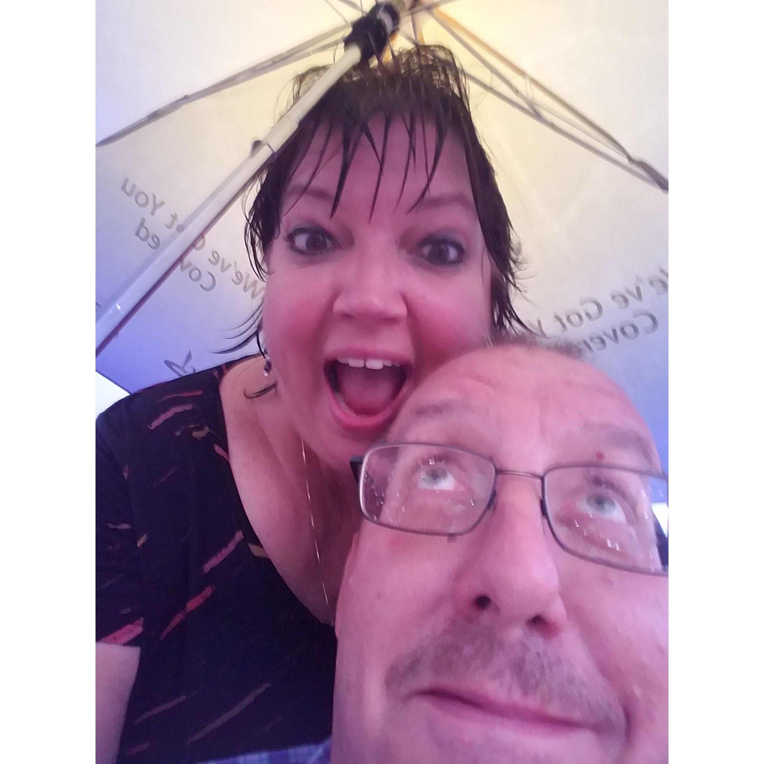 Getting caught in the rain before the East Haven fireworks! :)