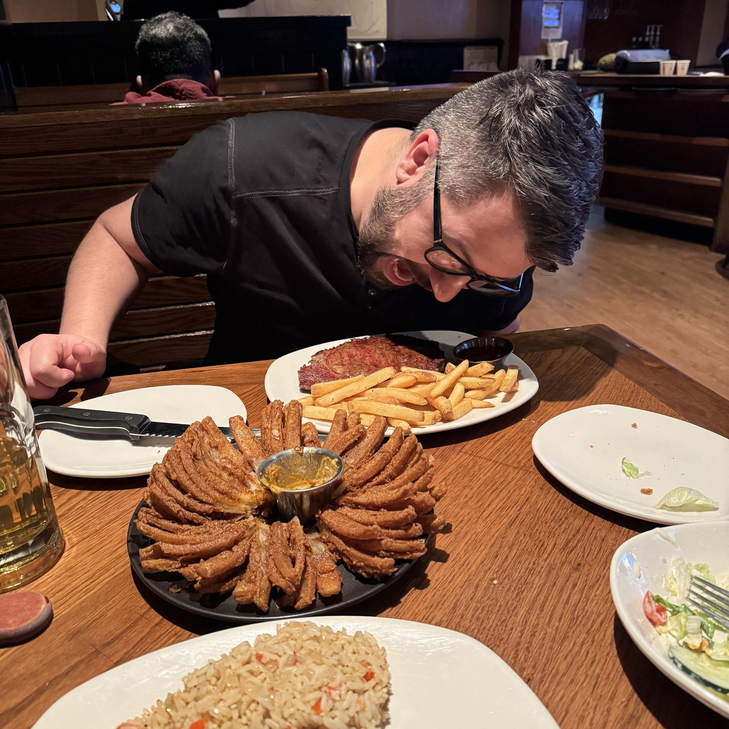 Blooming onion! Yum!
