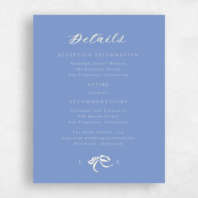 Dark Pastel Blue Wedding Enclosure - Quinn