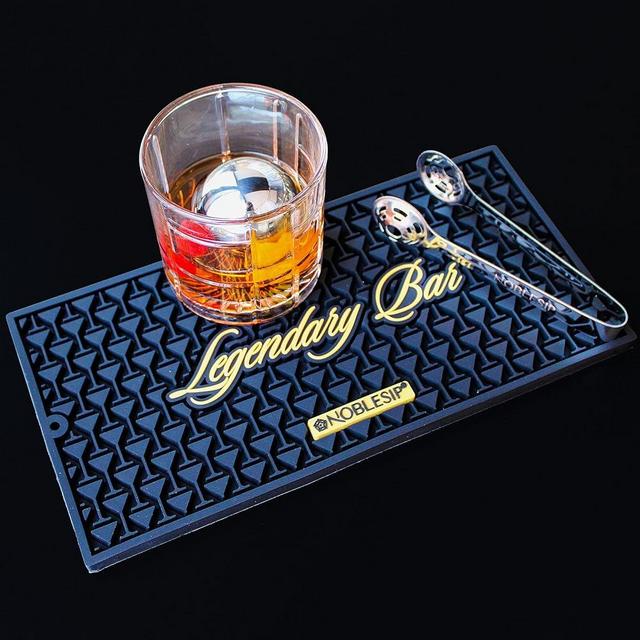BAR MAT Legendary Bar by NOBLESIP, Perfect for Both Commercial and Home Bars, Providing a Stylish and Durable Surface for Your Cocktail or Coffee Station. Premium Bar Mat - A Great Home bar Gift!
