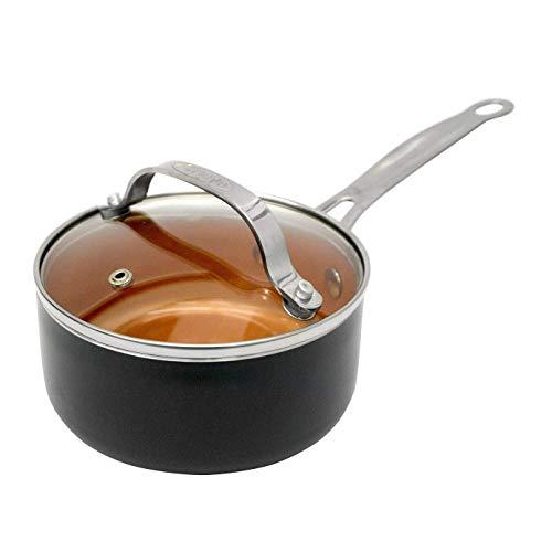 Gotham Steel Nonstick 2-Quart Sauce Pan with Tempered Glass Cover/Lid – Dishwasher Safe