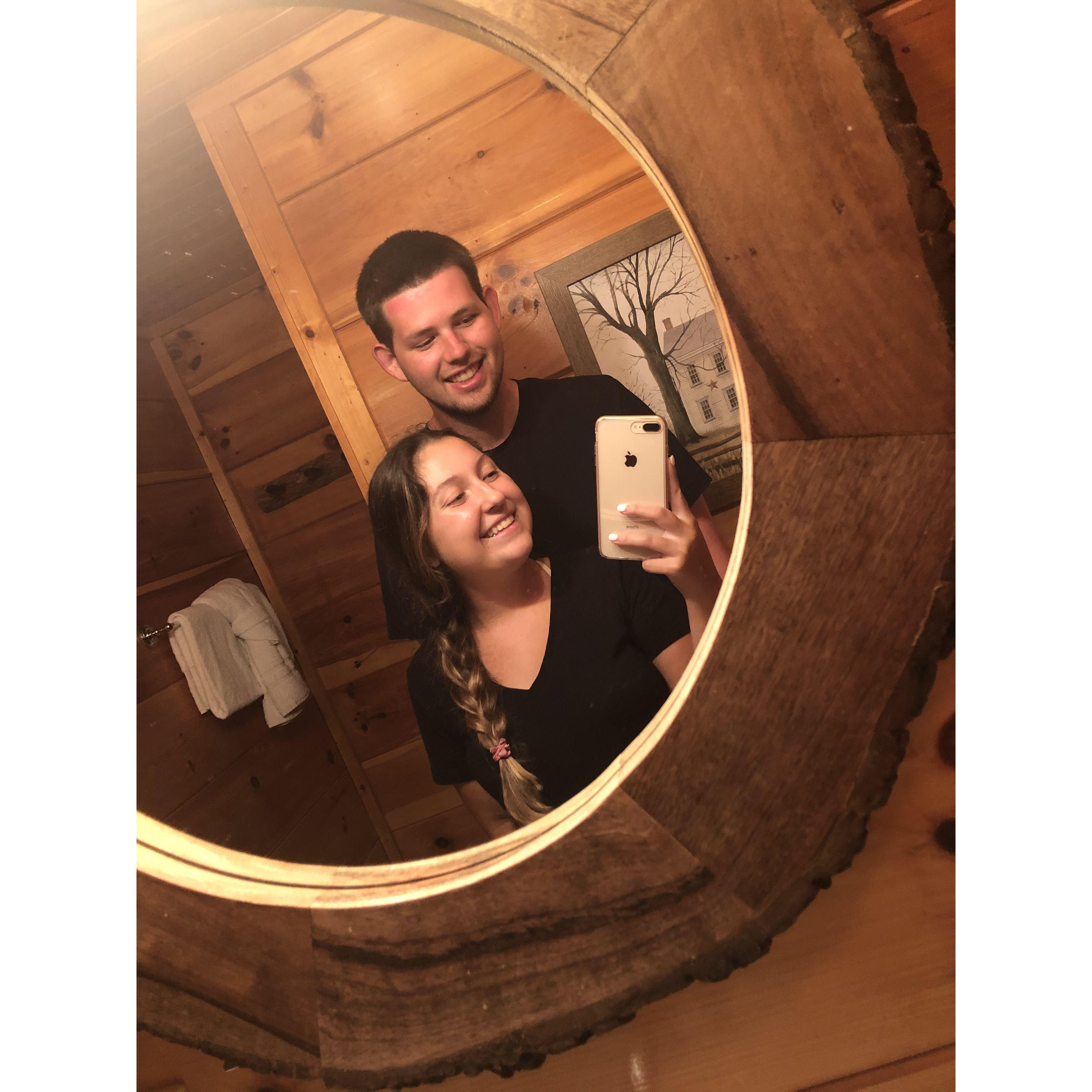Our first trip together in a cozy cabin outside of Gatlinburg, TN.
