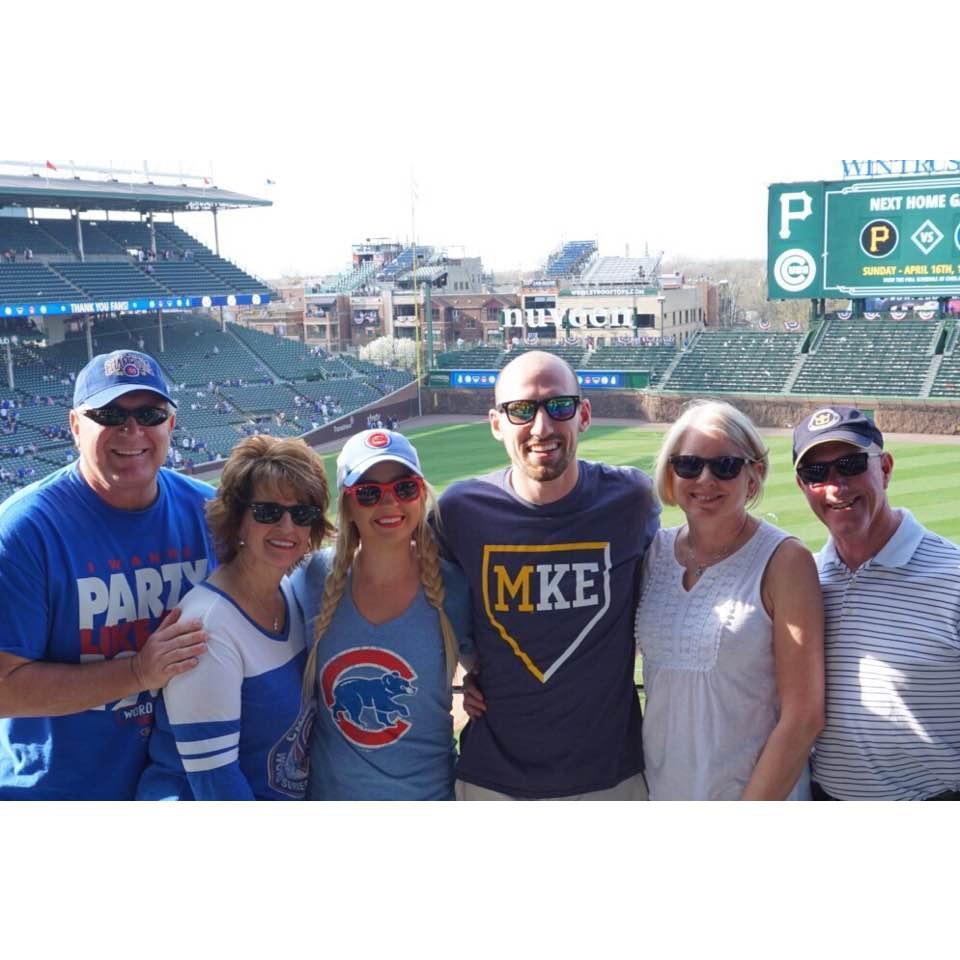 Cheering on the Cubs & Brewers. Gotta love your family despite some differences! July 2017