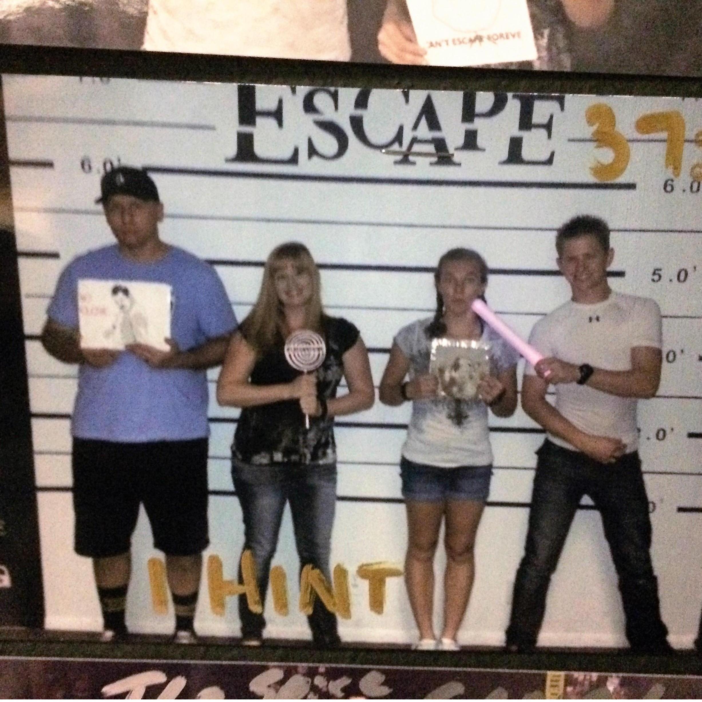 Our first escape room, courtesy of the Busbys!
