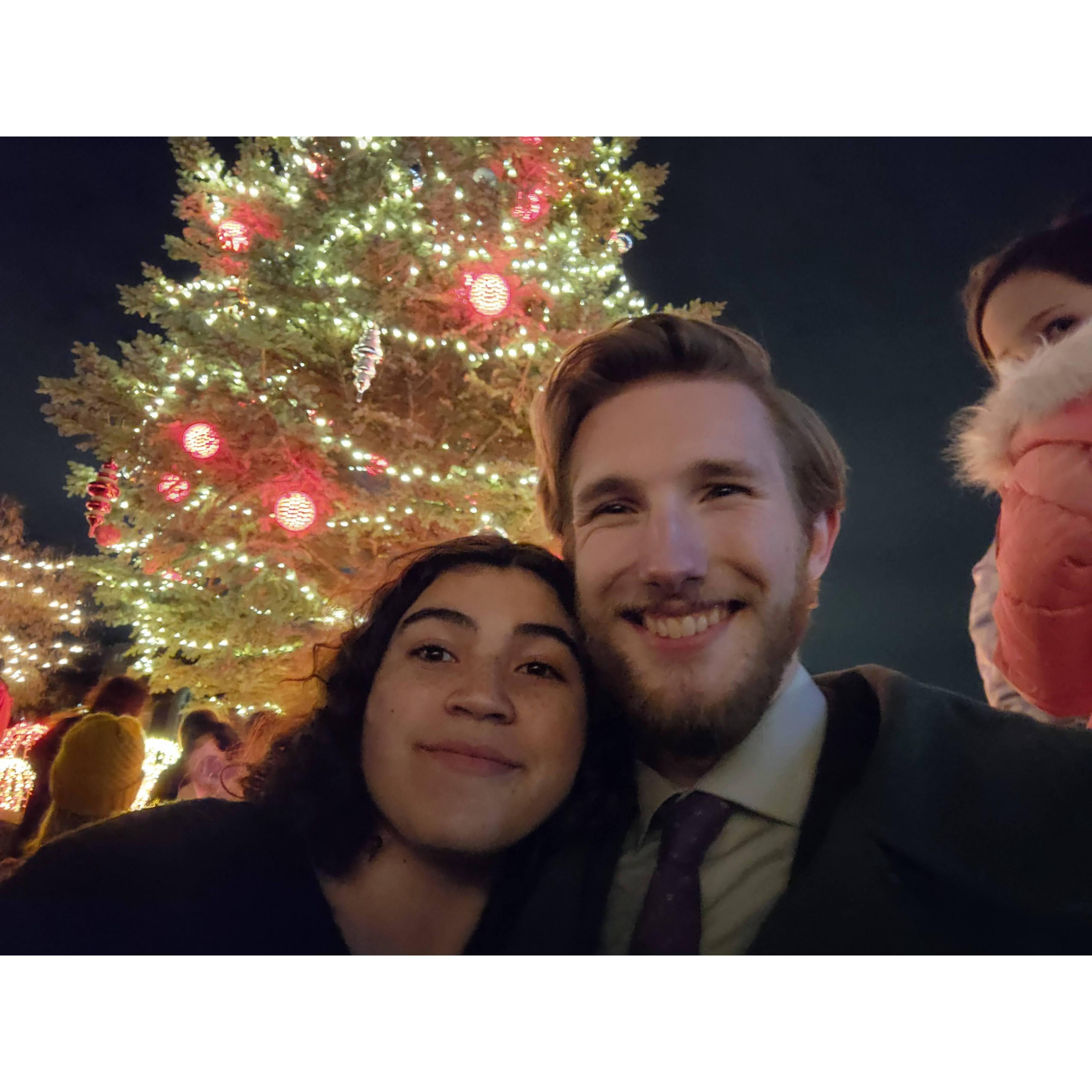 A tree lighting ceremony in Arvada, CO for our 1 year anniversary (November 2022)