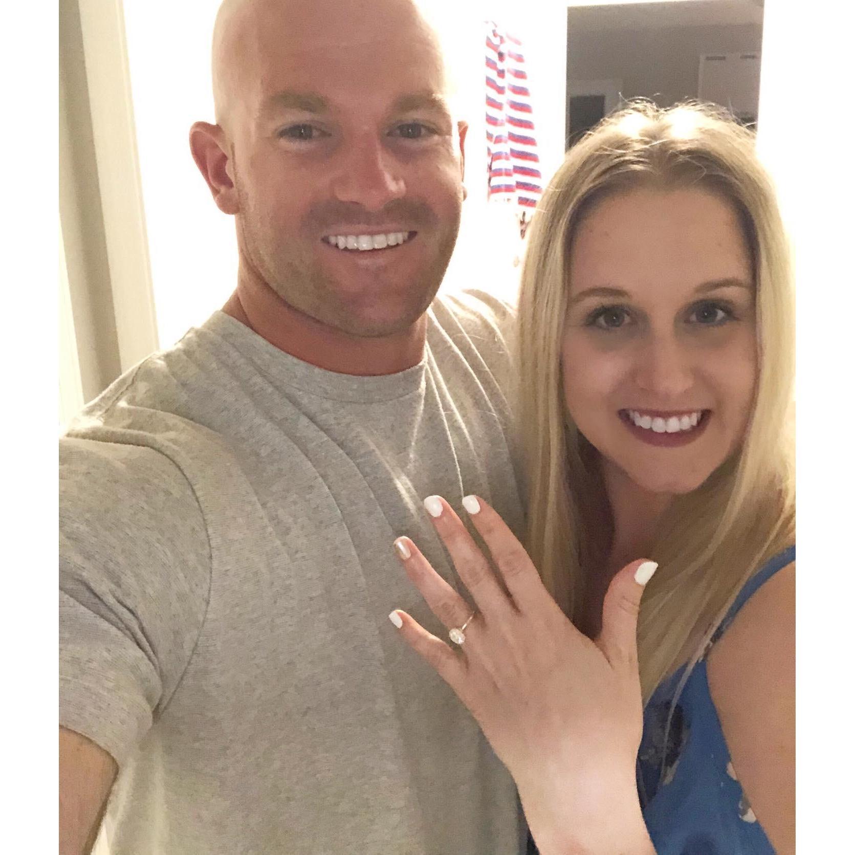 The happily engaged couple