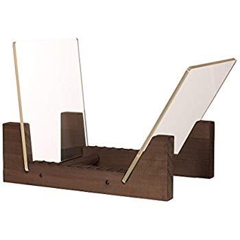 KAIU Vinyl Record Storage Holder - Stacks up to 50 Albums, 7 or 12 inch - Solid Wood Stand with Clear Acrylic Ends - Display Your Singles and LPs in This Modern Portable Rack Unit - Patent Pending