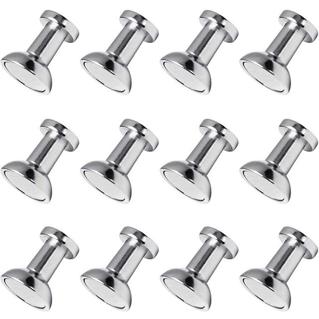 FINDMAG 12Pcs Magnetic Push Pins Thumb Tacks, Refrigerator Fridge Magnets, Whiteboard, Magnet Board, Heavy Duty, Strong, Kitchen, Office, Magnetic Map