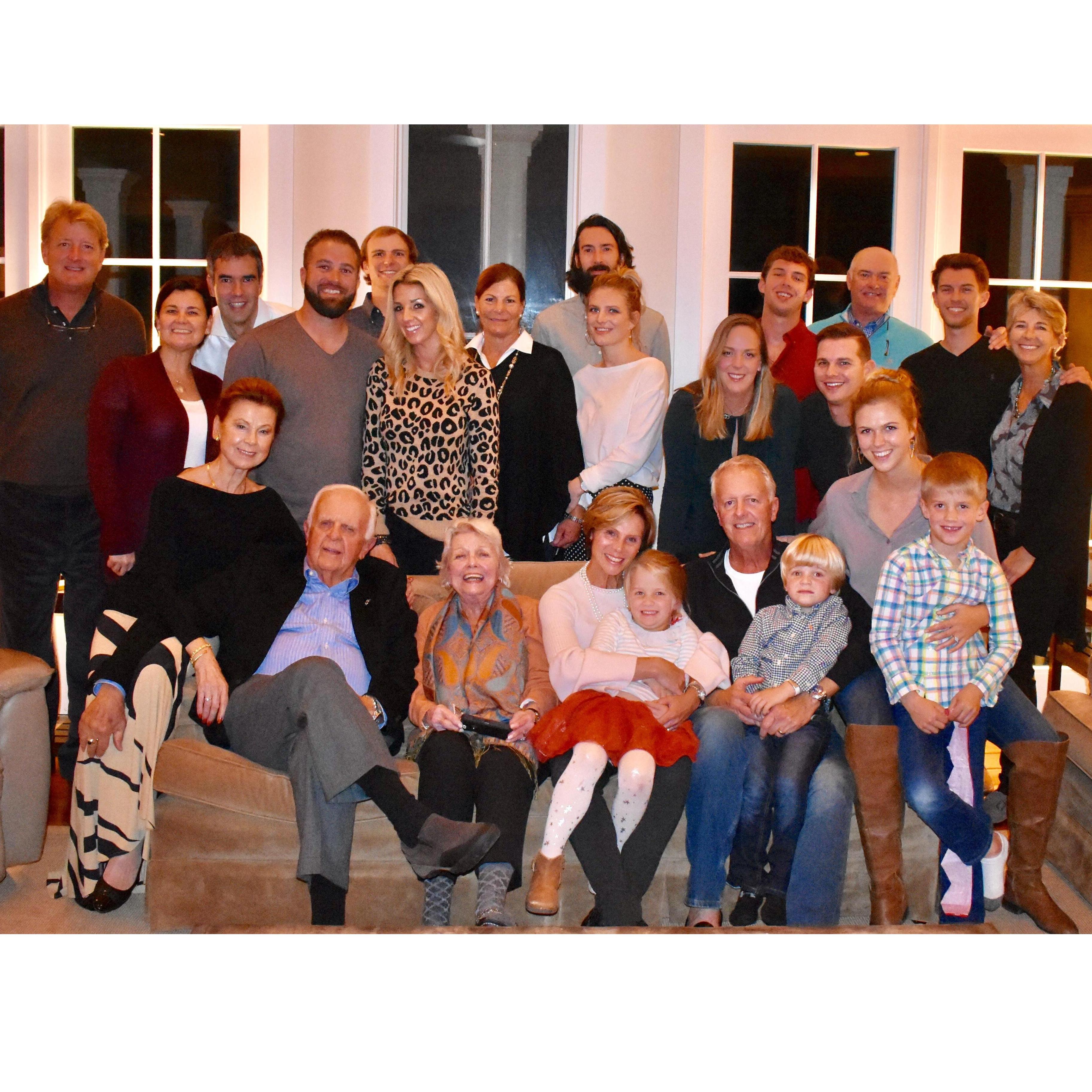 The whole clan, Queen Mother in centre.