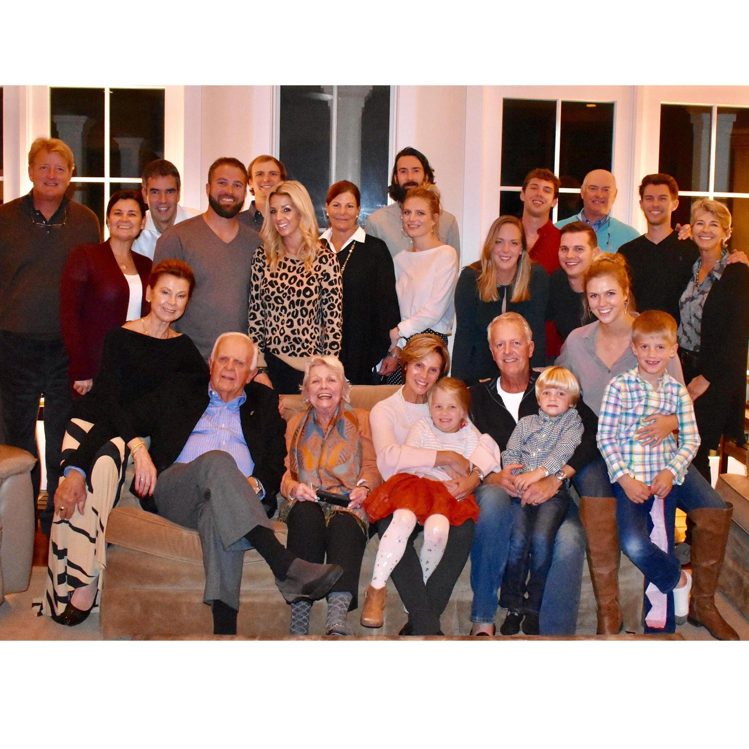 The whole clan, Queen Mother in centre.