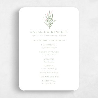 White Rounded Wedding Program - Arden