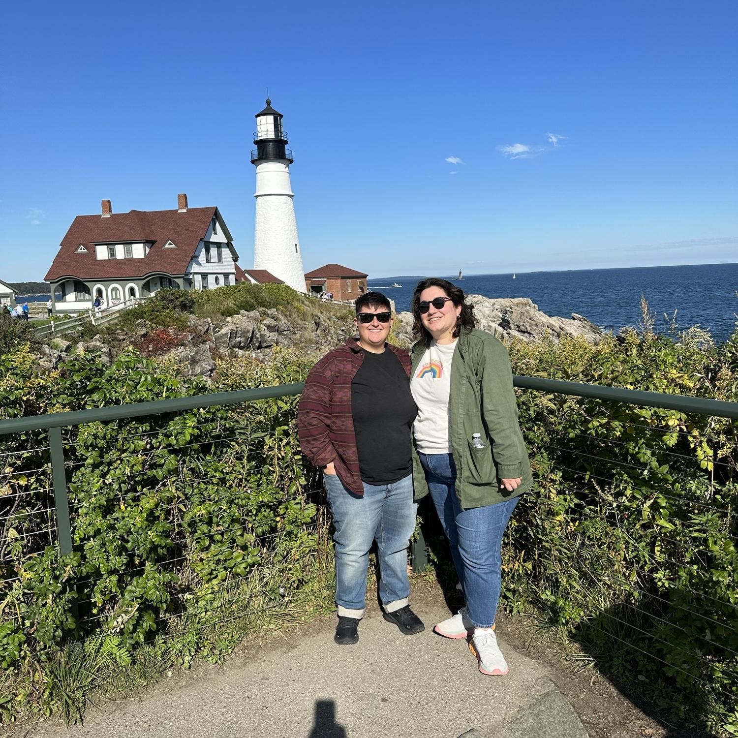Suzy got to see a lighthouse and have a Maine lobster roll on this trip!
