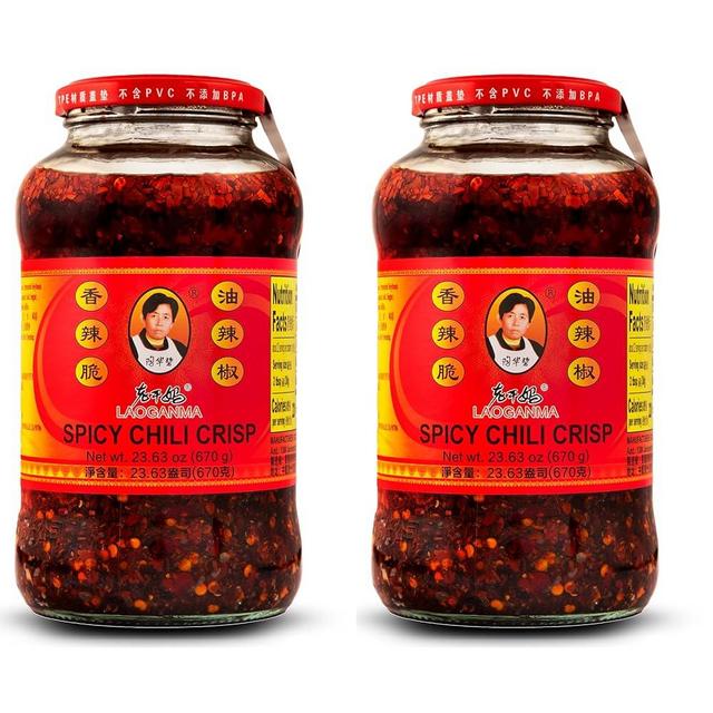 Lao Gan Ma Spicy Chili Crisp Hot Sauce Family/Restaurant Size 23.63 Oz (670g) Pack of 2