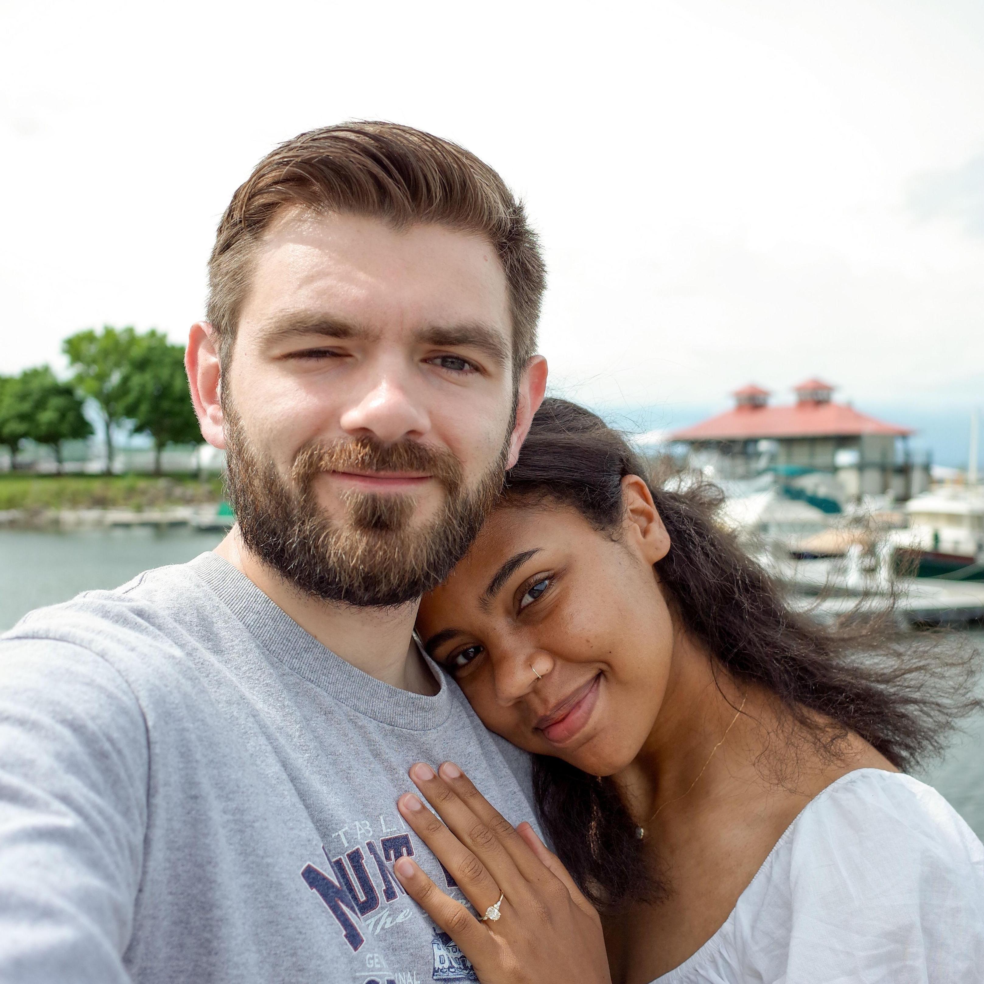 Us in Burlington, Vermont the day after our engagement, which was on May 26, 2024.