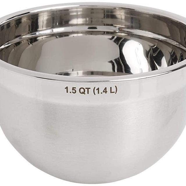 Tovolo Stainless Steel Deep Mixing Kitchen Metal Bowls for Baking & Marinating, Dishwasher-Safe, 1.5 Quart