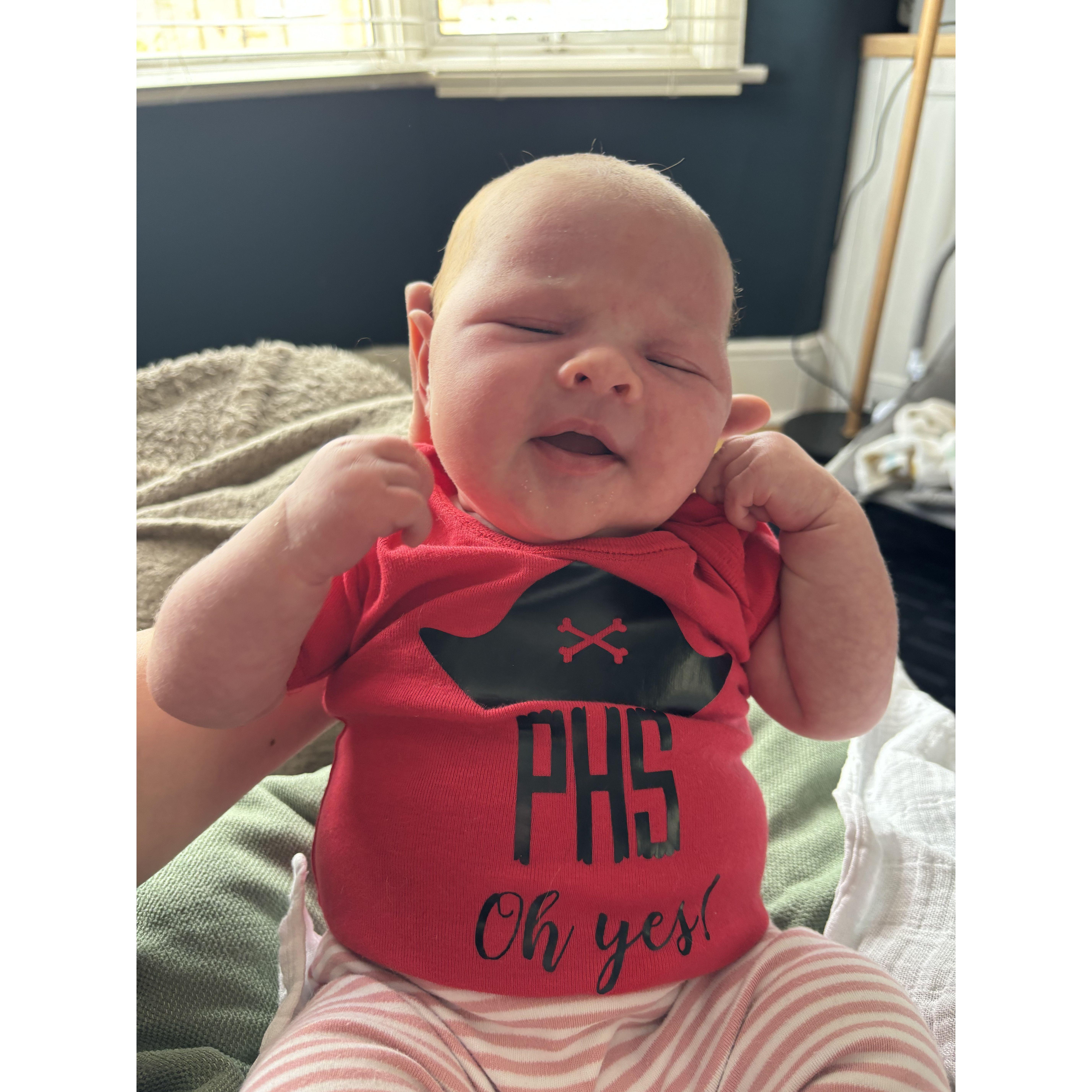 she has local team spirit already!
