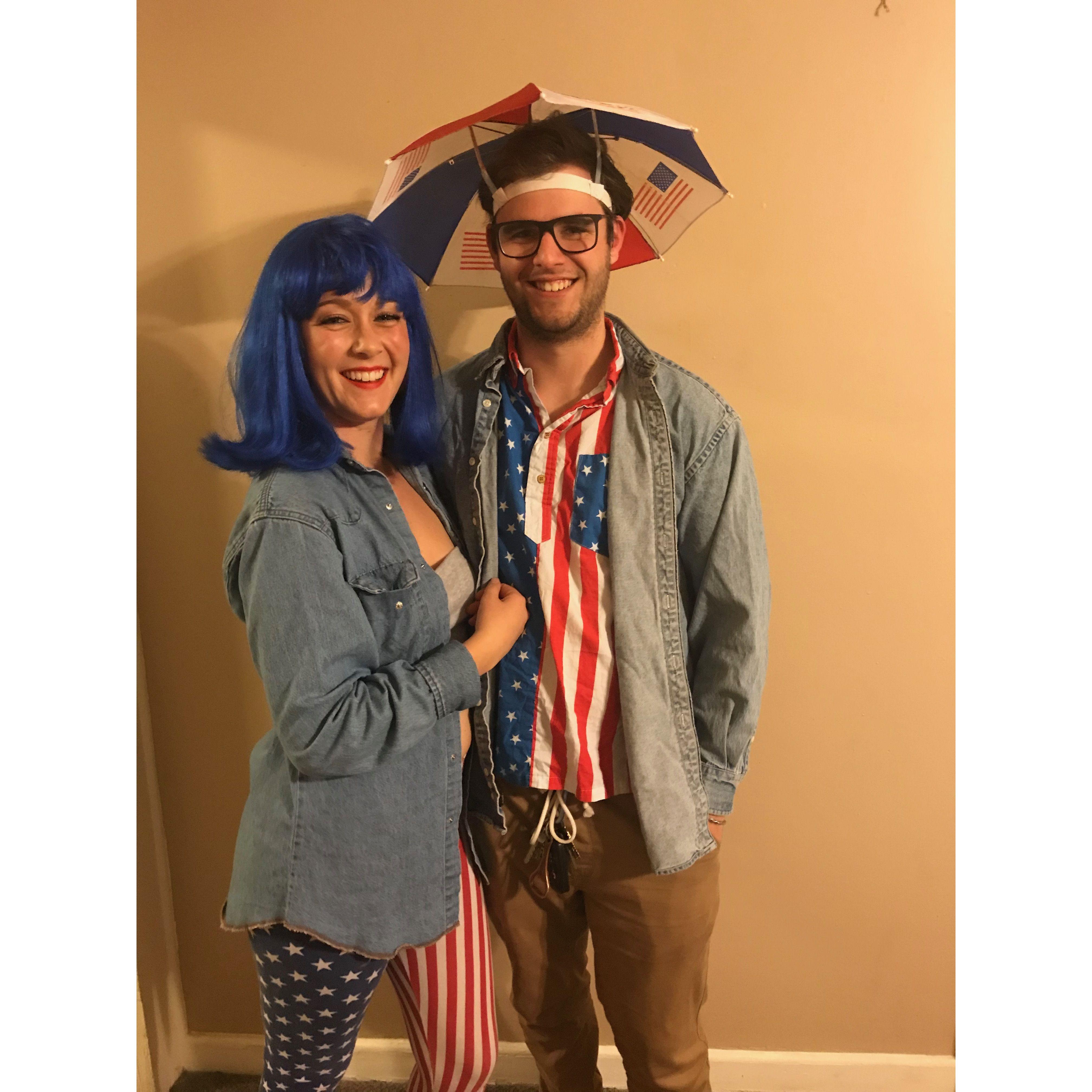 Senior year at Cal Poly (red, white, and blue party)