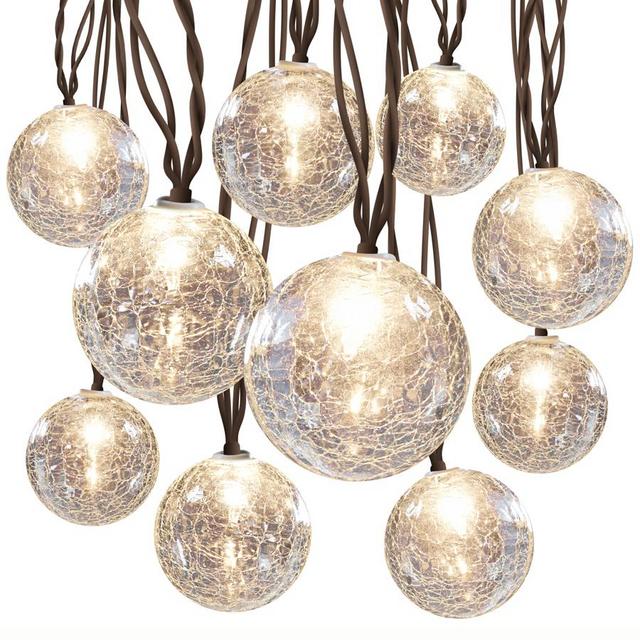 allen + roth 8.5-ft 10-Light White Crackle Glass-Shade Plug-in Globe String Lights