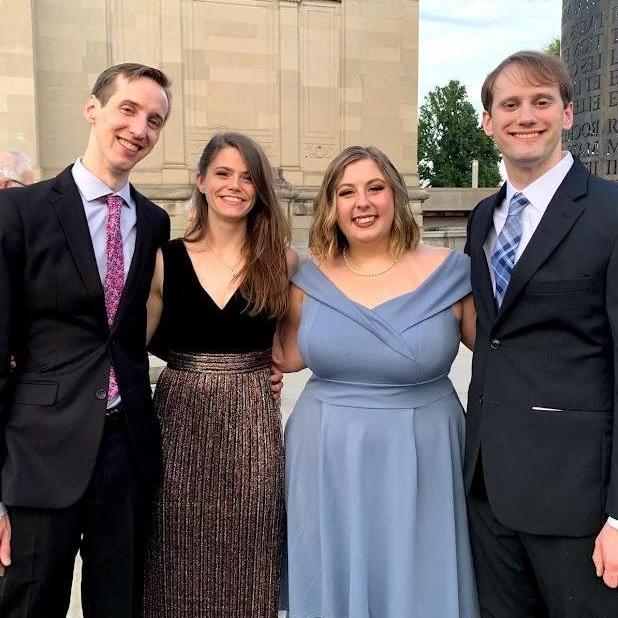 The couple + Luke's brother and brother's fiancée at Thomas and Claudia's wedding.