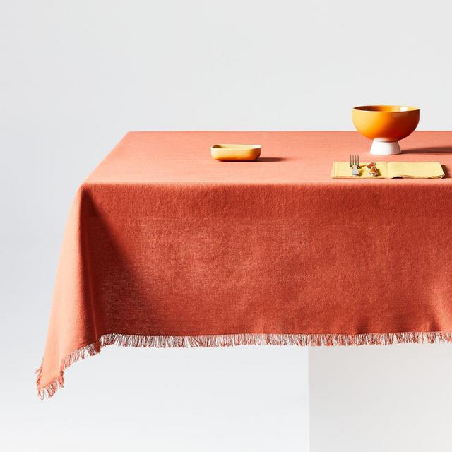 Bonita Clay 60"x120" Fringe Tablecloth