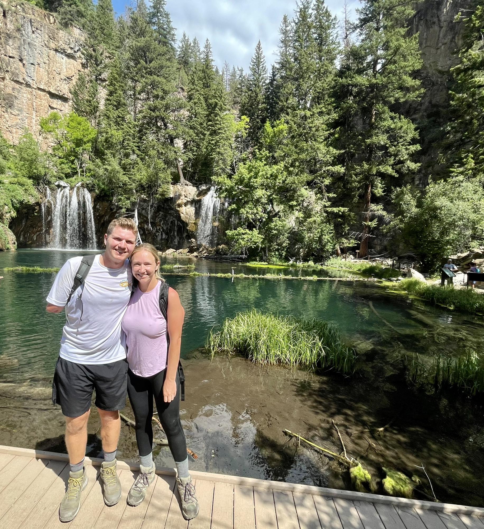 Hiking the beautiful Hanging Lake Trail in Colorado.