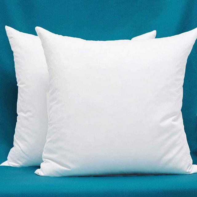 Set of 2, Cotton Fabric Pillow Inserts, Filled with Down and Feather Decorative Throw Pillows Inserts, 22 x 22 Inches