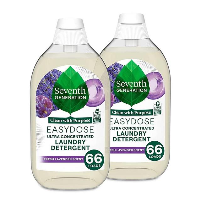 Seventh Generation EasyDose Laundry Detergent Fresh Lavender Scent 2 Pack Ultra Concentrated Washing Detergent 23 oz