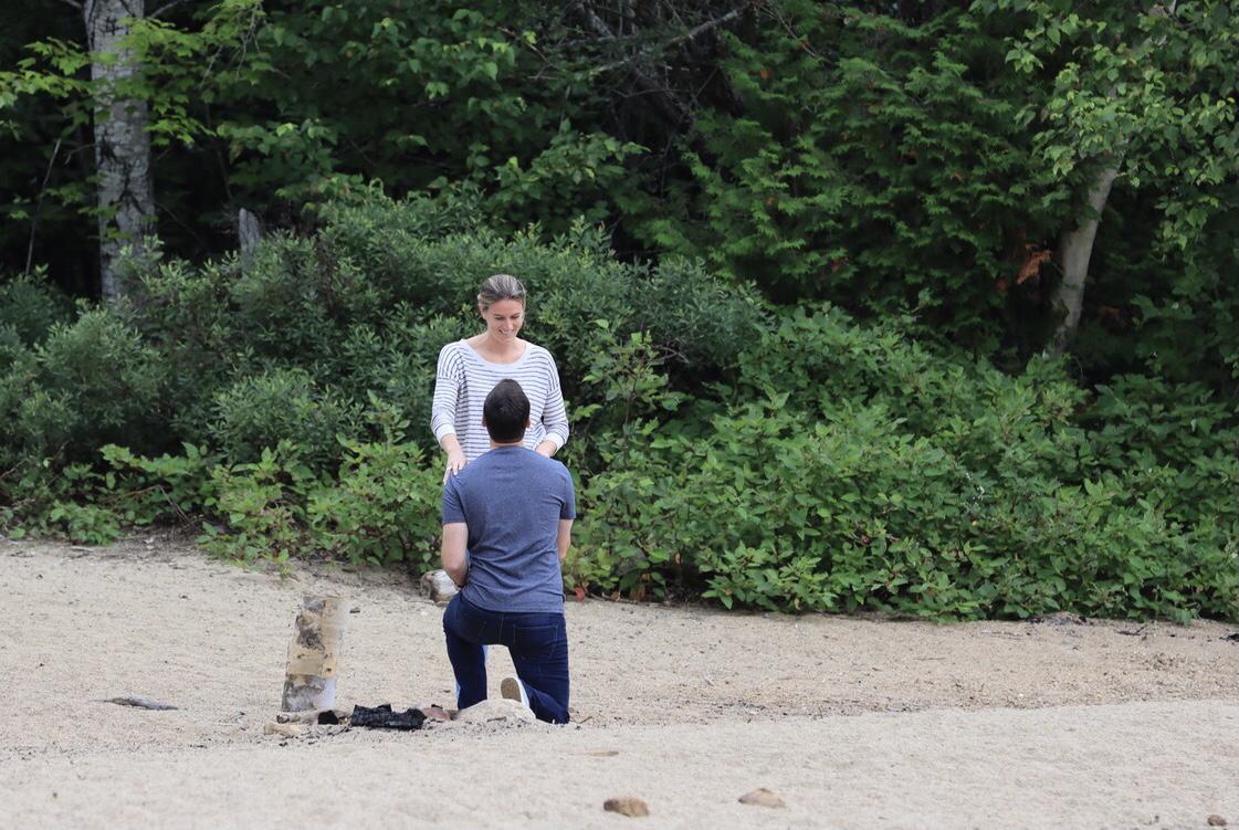 The proposal! Steven popped the question on the shores of Mooselookmeguntic lake where Parker grew up vacationing.
