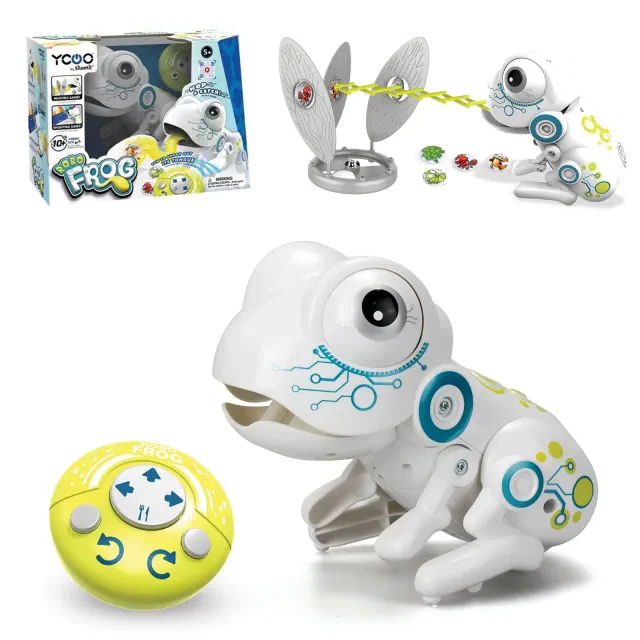 ROBO FROG Interactive Remote Control Toy with Tongue Flick Action, Catch Coins Game, Sound Effects and Target Board