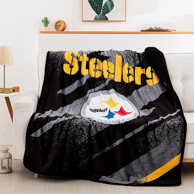 Northwest NFL Velocity Silk Touch Sherpa Throw Blanket, 50" x 60" Pittsburgh Steelers