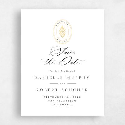 White Wedding Save the Date - Visby Portrait Foil