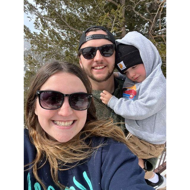 Erin and William's first trip to Colorado. We took this picture in Rocky Mountain National Park. March 2023